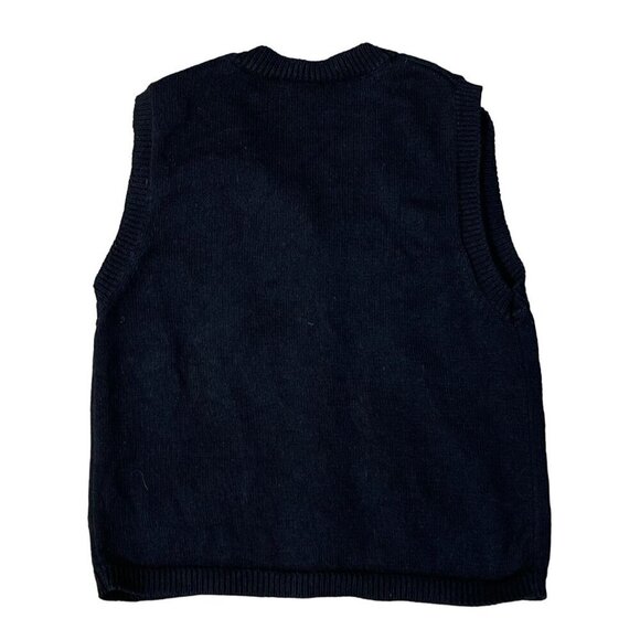 VTG Talbots Kids Christmas Sweater Vest Knit Candy Black Size 16 Colorful Girl's - Picture 2 of 5